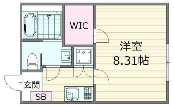 BELLA CASA ベラカーサ(1K/2階)の間取り写真