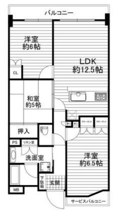 プラネルネスプリングタワー大阪(3LDK/8階)の間取り写真