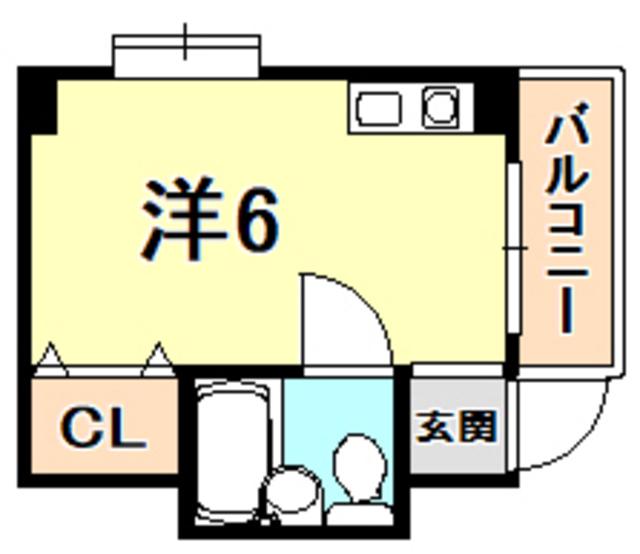 ダイドーメゾン御影VI(ワンルーム/3階)の間取り写真