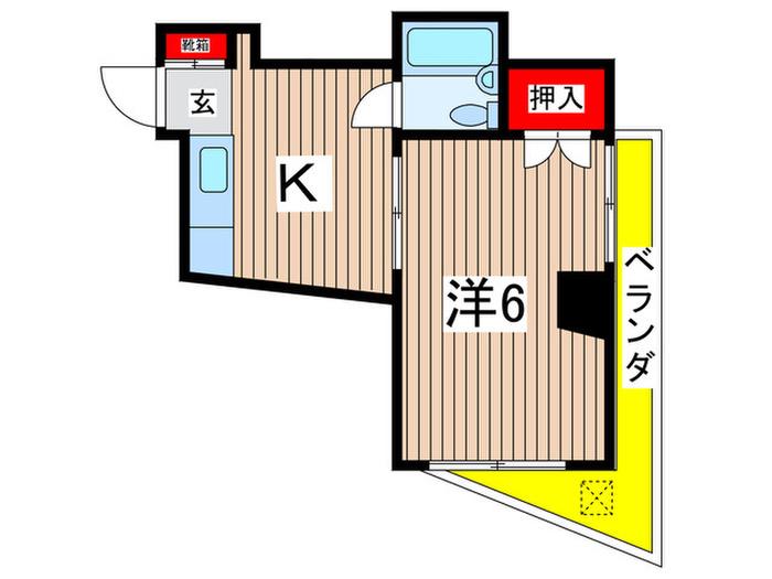 スワビル(1K/2階)の間取り写真