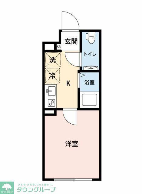 OHANA武蔵小杉(1K/4階)の間取り写真