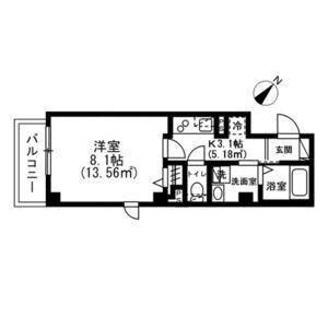 フォレスト ノボリト ティーワイ(1K/3階)の間取り写真