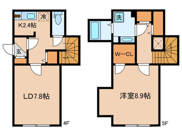 COTE21(1LDK/4階)の間取り写真
