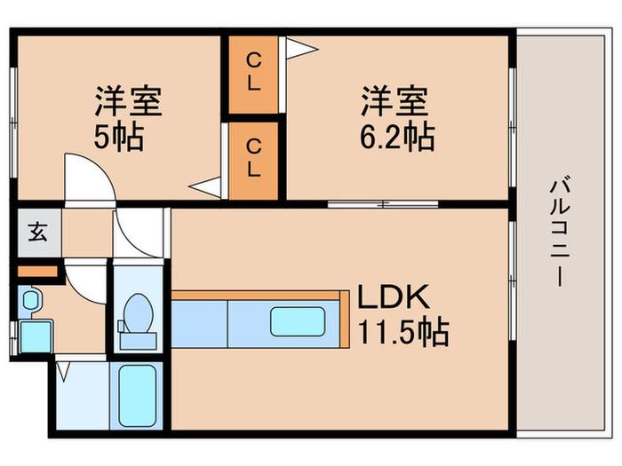 イオリドリーム(2LDK/3階)の間取り写真