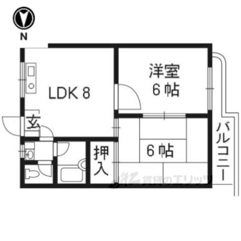 シャルマンコーポ(2DK/1階)の間取り写真