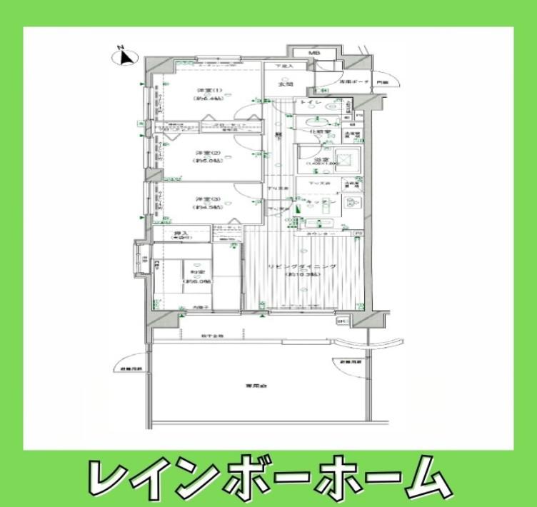 ダイアパレス北松戸(4LDK/1階)の間取り写真