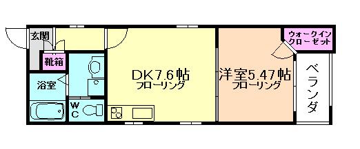 ステラコート(1DK/1階)の間取り写真