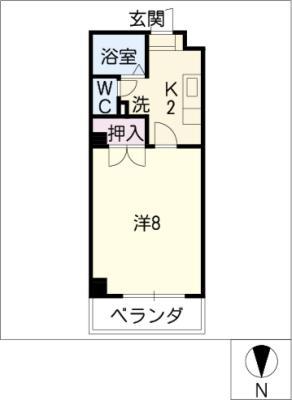 フィオーレ白山(1K/5階)の間取り写真
