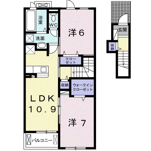 VENT・VERT IV(2LDK/2階)の間取り写真