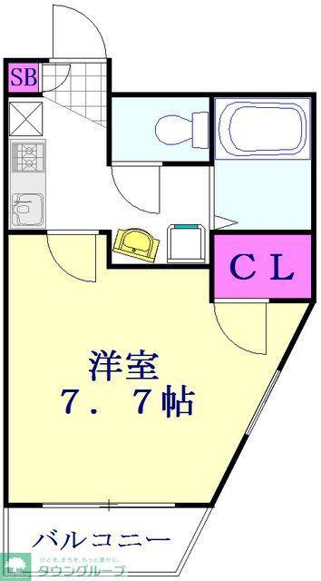 シャルマン草加3(1K/3階)の間取り写真
