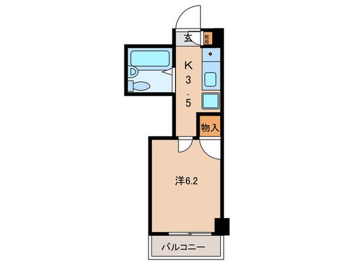 メゾンドール(1K/2階)の間取り写真