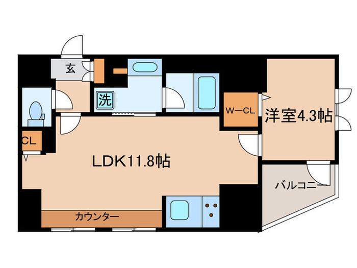 レジディア御茶ノ水プレイス(1LDK/3階)の間取り写真