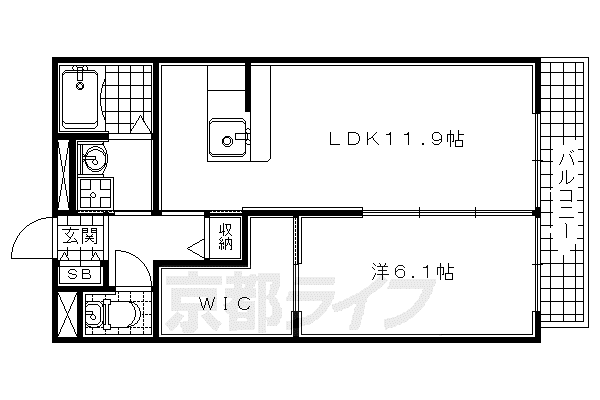 ヴィラーチェ船屋(1LDK/2階)の間取り写真