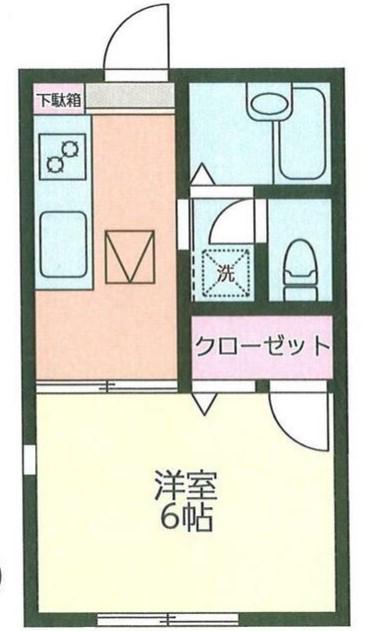 ディアス矢向(1K/1階)の間取り写真