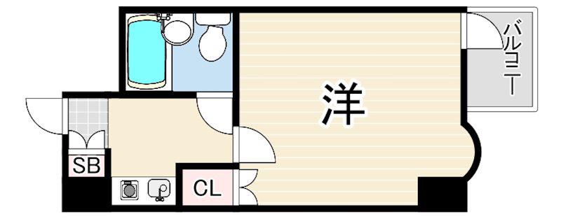 アミティー塚口(1K/8階)の間取り写真