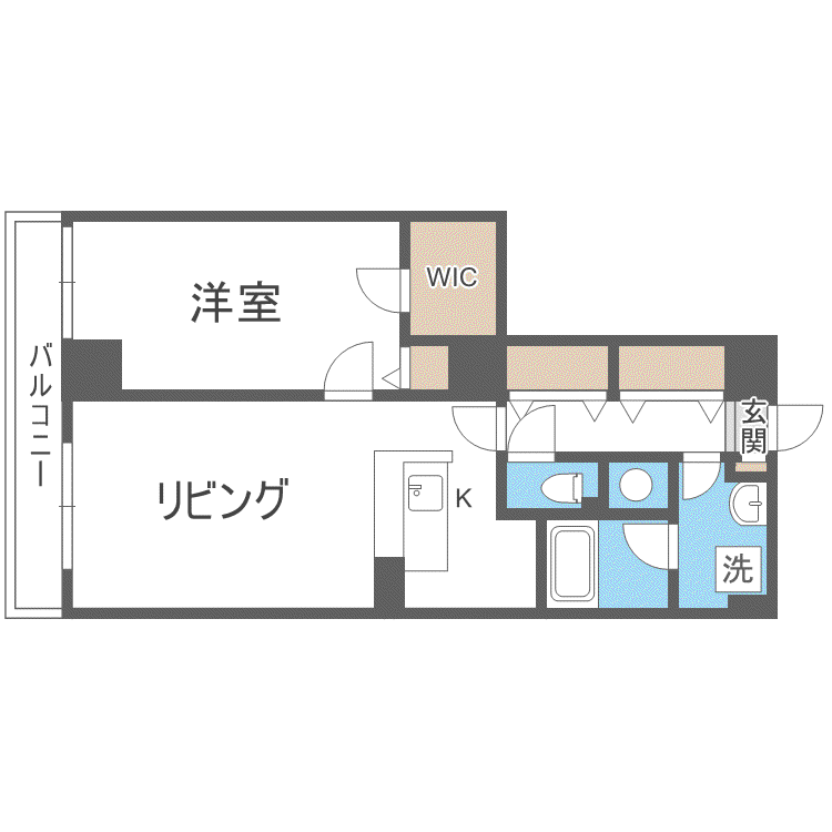 ビッグパレス南5条(1LDK/4階)の間取り写真