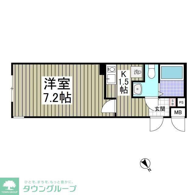 ジニアールコート西尾久(1K/2階)の間取り写真