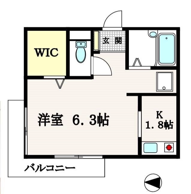 フリーデンハイム(1K/3階)の間取り写真
