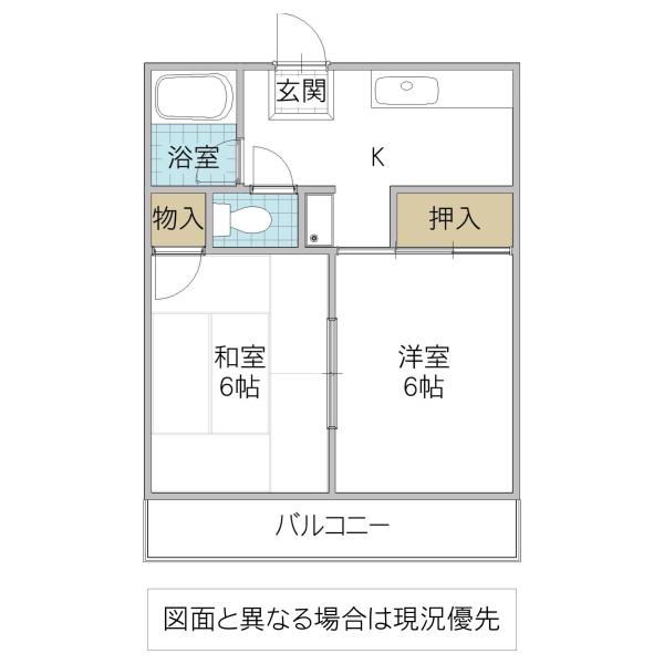 大山台コーポ(2K/2階)の間取り写真