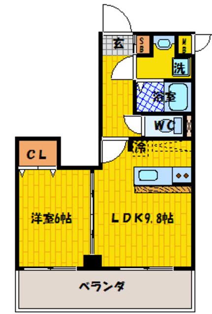 ブルーメゾン弐番館(1LDK/2階)の間取り写真