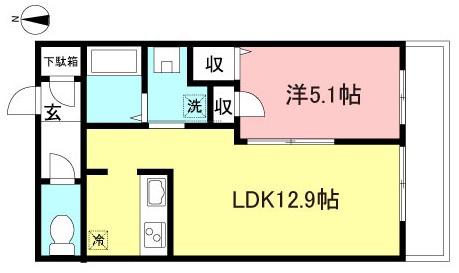 FELICE(1LDK/2階)の間取り写真