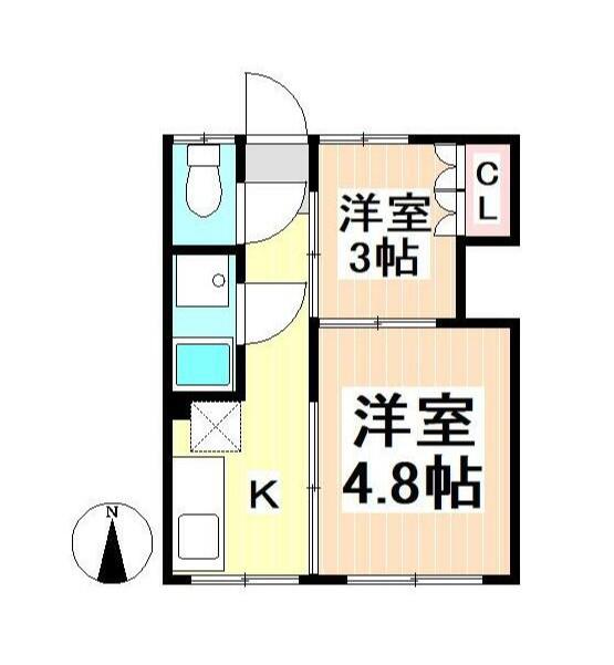 コーポ千代(2K/2階)の間取り写真