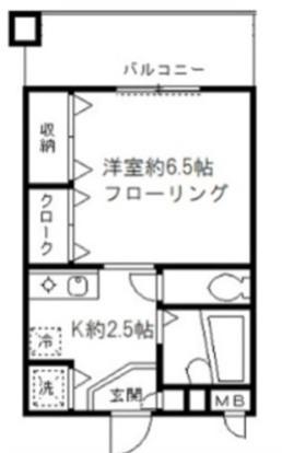 ファインクレスト吾妻橋(1K/2階)の間取り写真