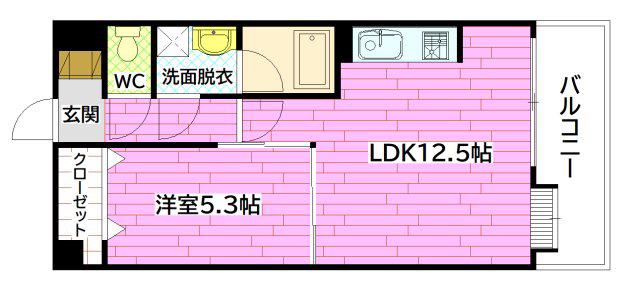 第3中田ビル(1LDK/1階)の間取り写真