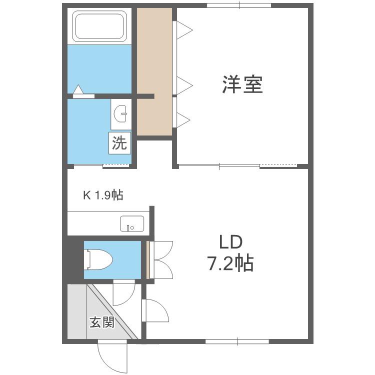 SOLEIL2・6(1LDK/2階)の間取り写真