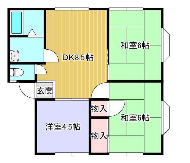 メゾンポエム(3DK/2階)の間取り写真