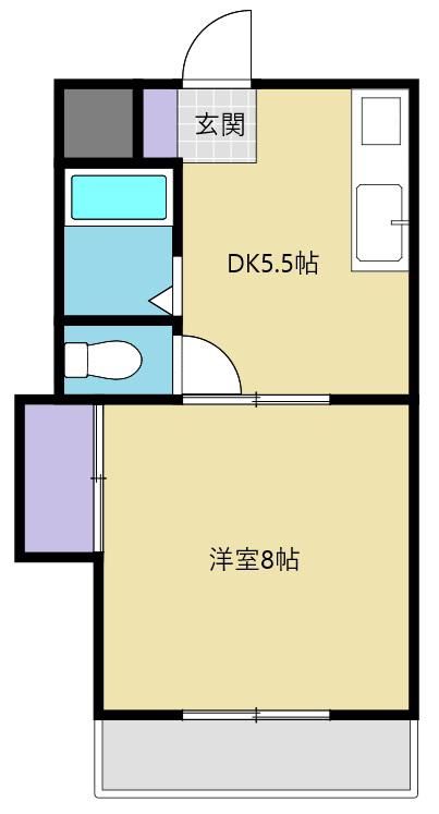 リバーサイドヴィラ24(1DK/1階)の間取り写真