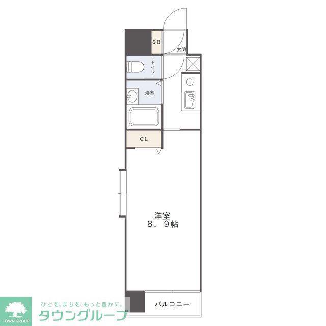 COMMON HOUSE渡辺通(1K/3階)の間取り写真