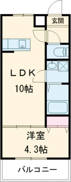 シェリル加古川(1LDK/1階)の間取り写真