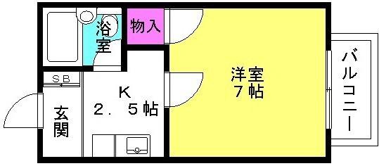 ネオハイツ一色(1K/1階)の間取り写真