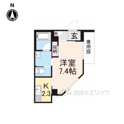 LALA白鳥(1K/1階)の間取り写真
