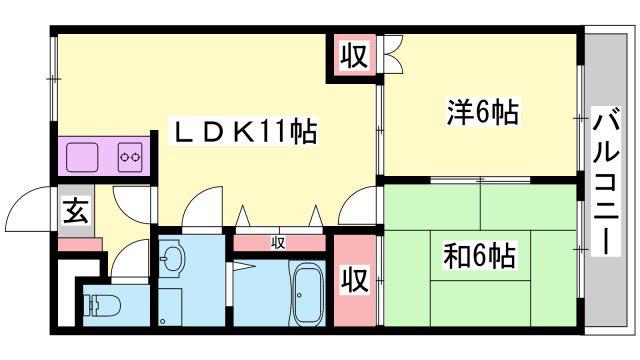 クオリティーハイム(2LDK/2階)の間取り写真