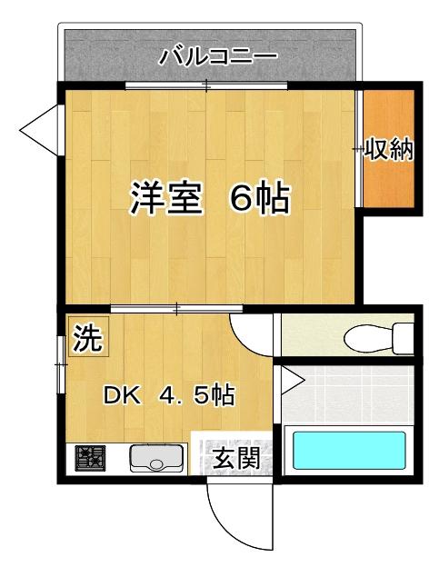 グリーンハイツ(1DK/2階)の間取り写真