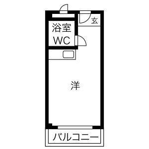 ビスタ緑地I(ワンルーム/4階)の間取り写真