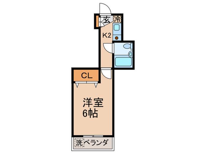 PARK PLACE(1K/2階)の間取り写真