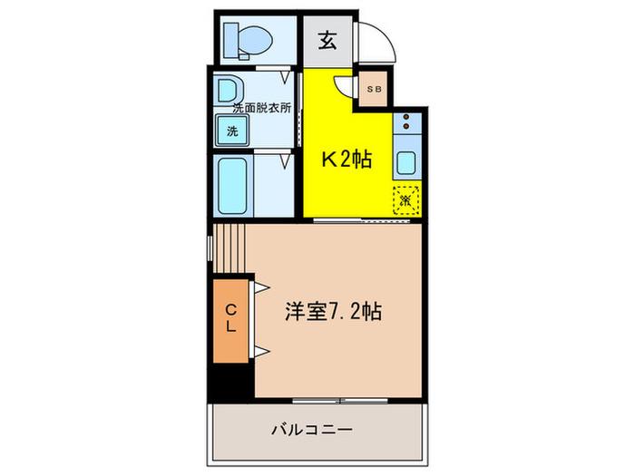 サワクモマンション(1K/2階)の間取り写真