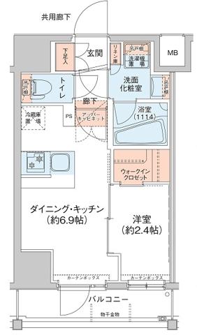 アジールコート新高円寺(1LDK/8階)の間取り写真