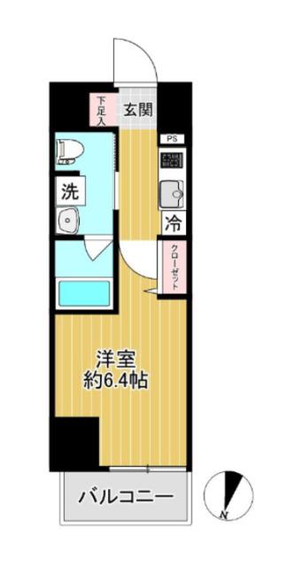 SHOKEN RESIDENCE横浜戸部(1K/7階)の間取り写真