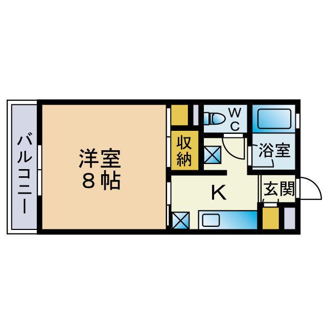 スリーMハイツ(1K/3階)の間取り写真