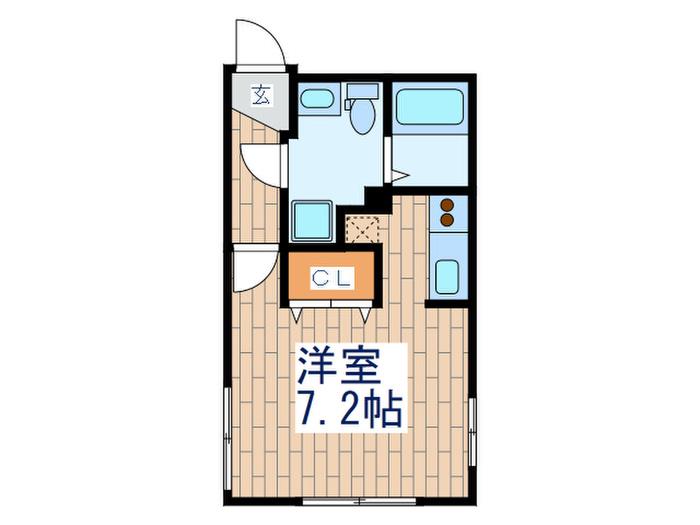 モデュロール池上(ワンルーム/1階)の間取り写真