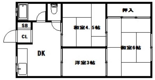 ユニオンハイツ(3DK/2階)の間取り写真