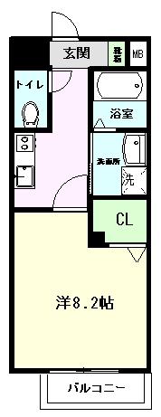 N.VILLAGE菊陽(1K/2階)の間取り写真