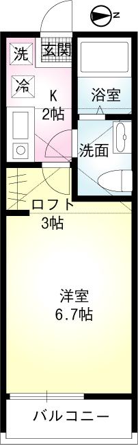 FBハウス杉田(1K/2階)の間取り写真