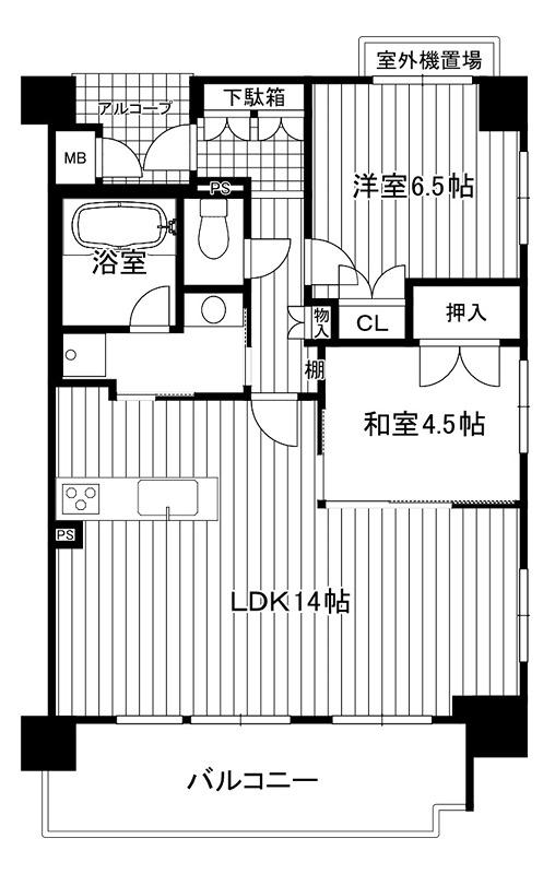 イーグルコート御池アネックス(2LDK/3階)の間取り写真