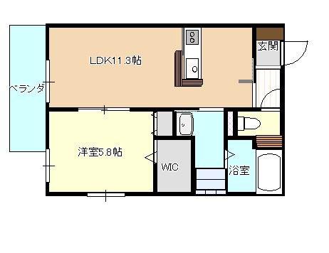 メゾン北条口(1LDK/4階)の間取り写真