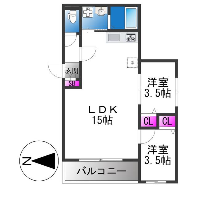 TIO PARTERR(2LDK/1階)の間取り写真